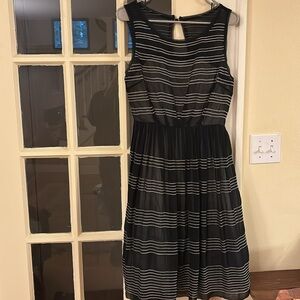 Black and white anthro party a line dress